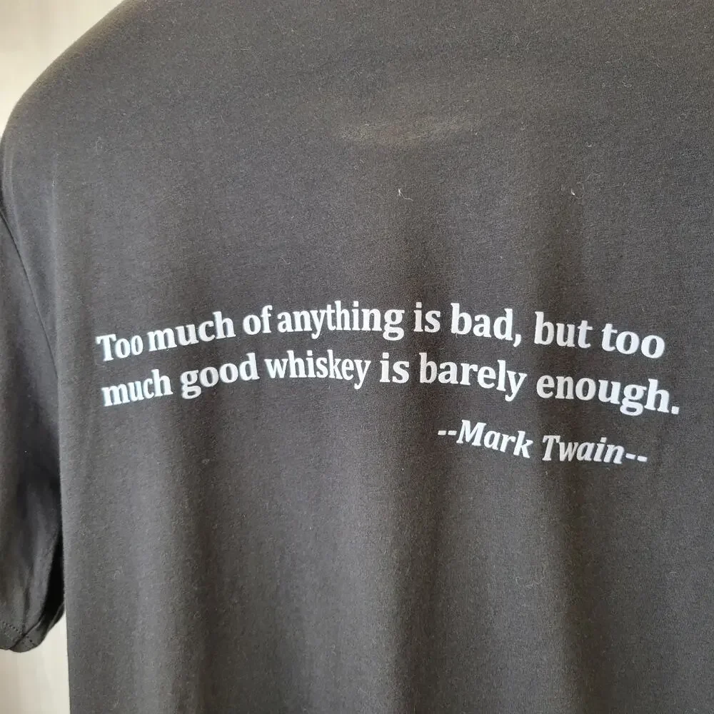 Canvas Whiskey Kitchen Black and White Mark Twain Quote T-Shirt, XL